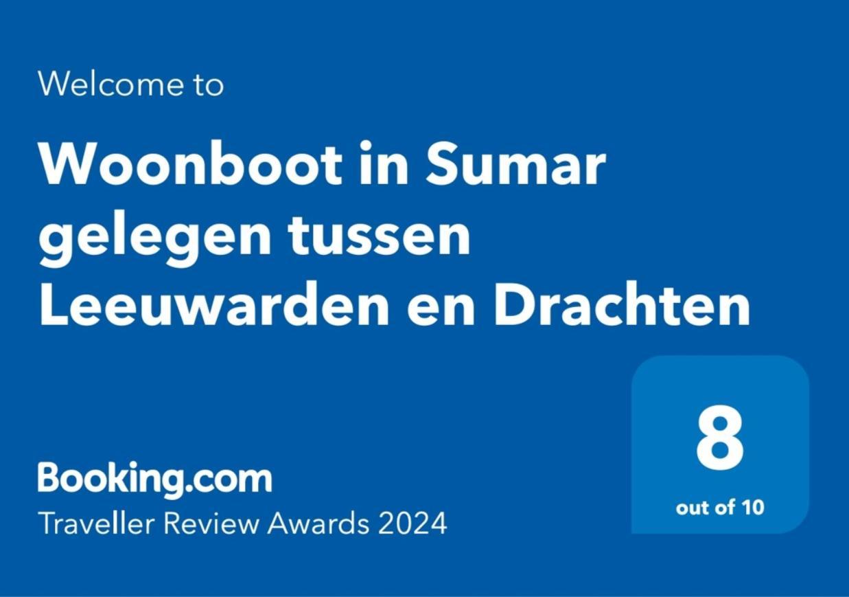 Woonboot In Sumar Gelegen Tussen Leeuwarden En Drachten Suameer Kültér fotó